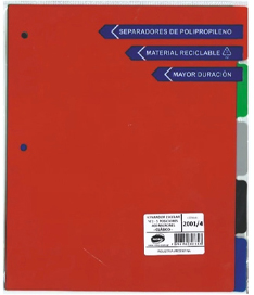 (62114C) SEPARADOR Nº3 R 5POS.2001/4 CLA - CARPETAS - SEPARADORES ESCOLARES/A4