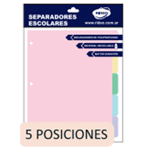 (62114FR) SEPARADOR N3 R 5POS.2001/11 FRESH - CARPETAS - SEPARADORES ESCOLARES/A4