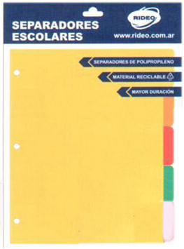 (62115I) SEPARADOR PLAST.A4 5 POS.2002/9 INT - CARPETAS COMERCIALES - SEPARADORES COMERCIALES