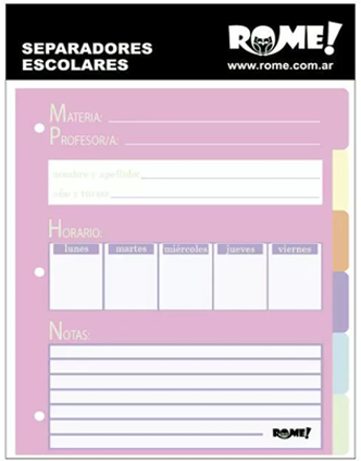 (6213**RA) SEPARADOR N�3 R 6POS.RAINB.75001/5 - CARPETAS - SEPARADORES ESCOLARES/A4