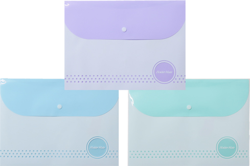 (62435) SOBRE PP SIMP.C/BOT.A4 29632 PASTEL - SOBRES - PLASTICO