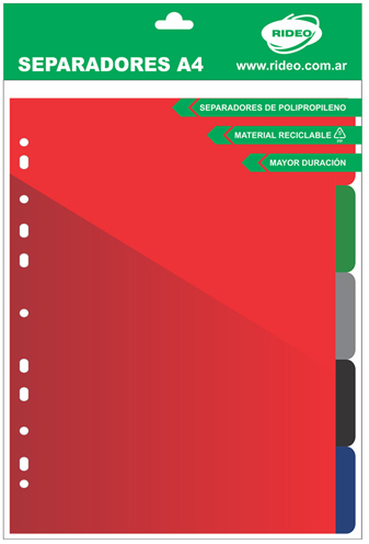 (62715) SEPARADOR PLAST.A4 5 POS.2004/4 S/C - CARPETAS COMERCIALES - SEPARADORES COMERCIALES