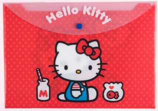(63157) SOBRE PP SIMP.C/BOT.A4 MOO H KITTY - SOBRES - PLASTICO