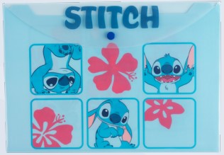 (63168) SOBRE PP SIMP.C/BOT.A4 MOO STITCH - SOBRES - PLASTICO
