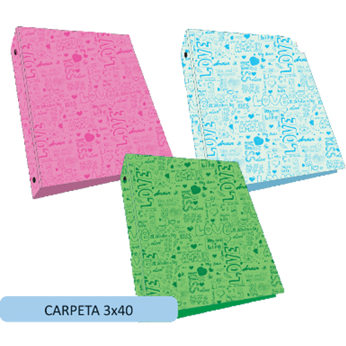 (65381V) CARPETA 3X40 R PP LOVE 2891 - CARPETAS - CARPETAS 3X40