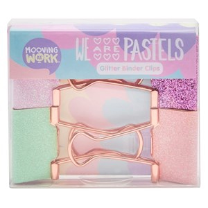 (80033) APRIETAPAPEL CLIP MOO PAST.GLIT.X4 - APRIETAPAPELES - APRIETAPAPELES