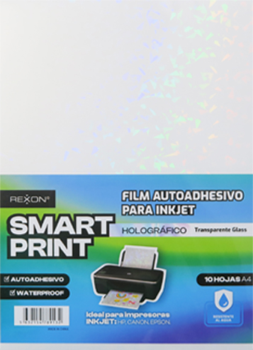 (89778) FILM AUTOAD.HOLO TRANS GLASS A4 X10 - COMPUTACION - PAPEL COMPUTACION