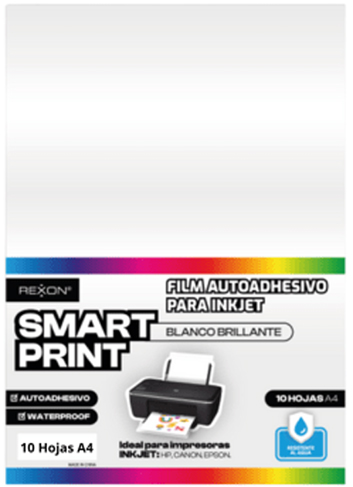 (89896) FILM AUTOAD.BLAN.BRILL.A4 X10HJS - COMPUTACION - PAPEL COMPUTACION