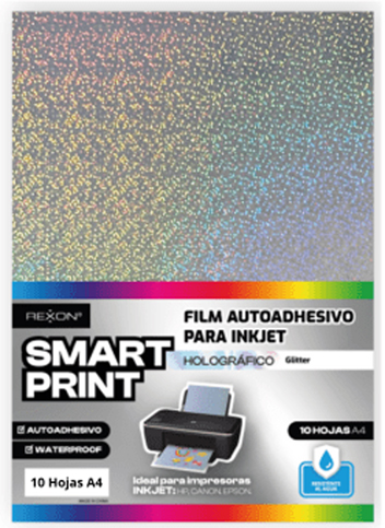 (89898) FILM AUTOAD.HOLO GLITTER A4 X10 - COMPUTACION - PAPEL COMPUTACION