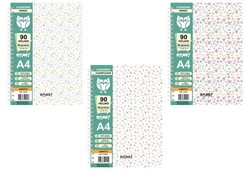 (96524) CUAD.T/D R A4 73144 CONFETTI 90H= - CUADERNOS/LIBRETAS/REPUESTOS - CUADERNOS UNIVERSITARIOS