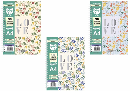 (96530) CUAD.T/D R A4 73294 FLOWERS 90H= - CUADERNOS/LIBRETAS/REPUESTOS - CUADERNOS UNIVERSITARIOS