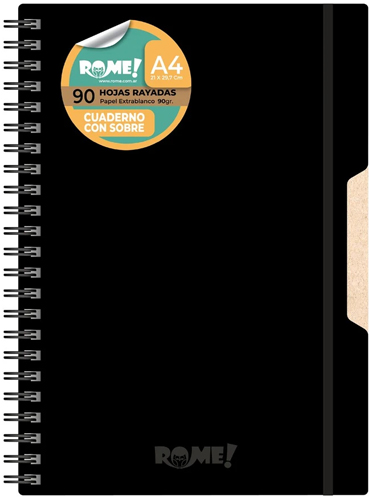 (96561) CUAD.T/D R A4 C/SO 73554 NEGRO 90H= - CUADERNOS/LIBRETAS/REPUESTOS - CUADERNOS UNIVERSITARIOS