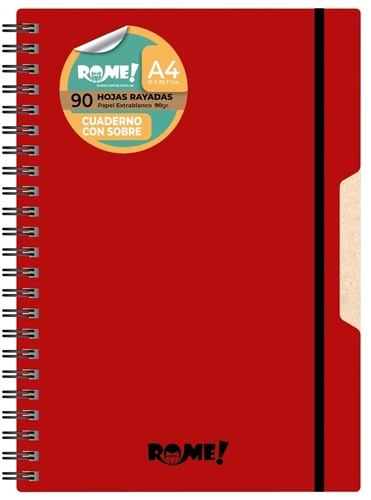 (96562) CUAD.T/D R A4 C/SO 73534/2 ROJ 90H# - CUADERNOS/LIBRETAS/REPUESTOS - CUADERNOS UNIVERSITARIOS